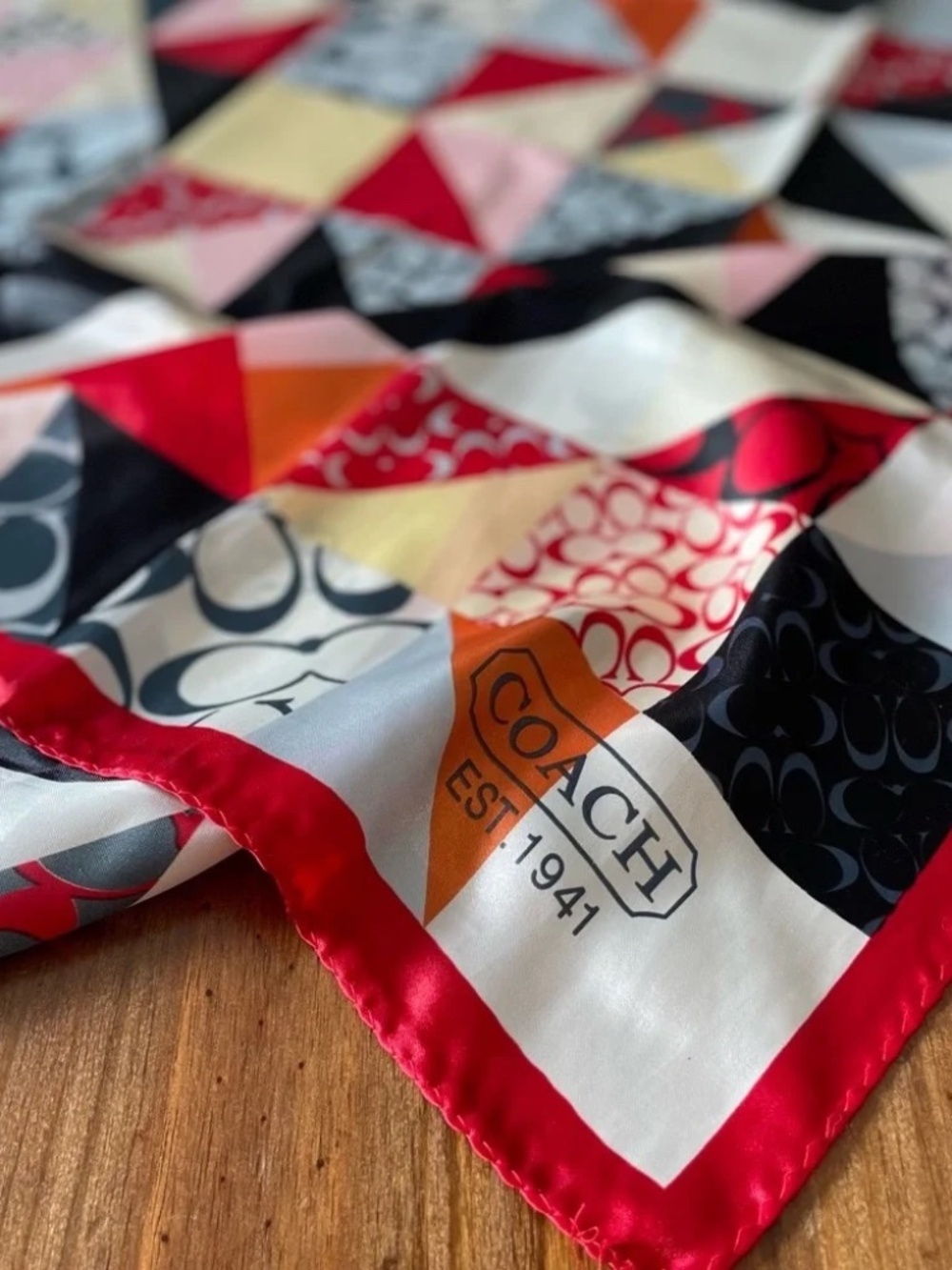 COACH Large Optic Silk Scarf